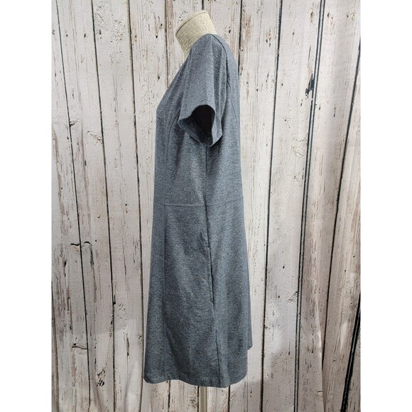J.Jill Fit M Marled V-Neck Dress Short Sleeve Shift Knit Active Pockets EUC - Picture 8 of 11